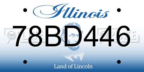 78BD446 Illinois License Plate