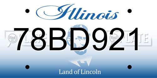 78BD921 Illinois License Plate