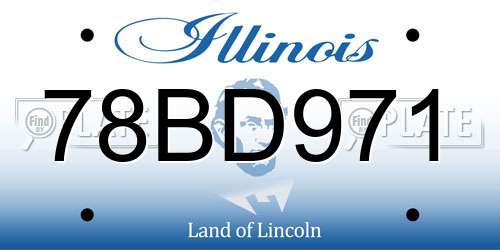 78BD971 Illinois License Plate