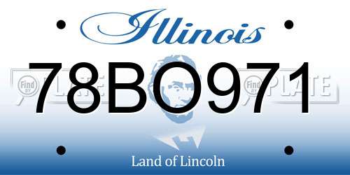 78BO971 Illinois License Plate