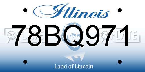 78BQ971 Illinois License Plate