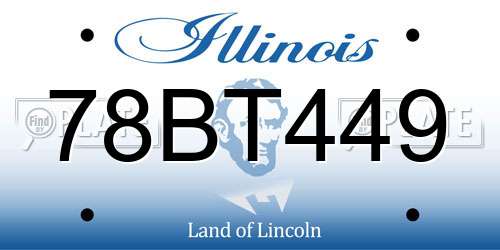 78BT449 Illinois License Plate
