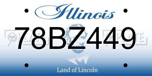 78BZ449 Illinois License Plate
