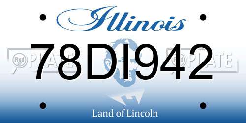 78DI942 Illinois License Plate
