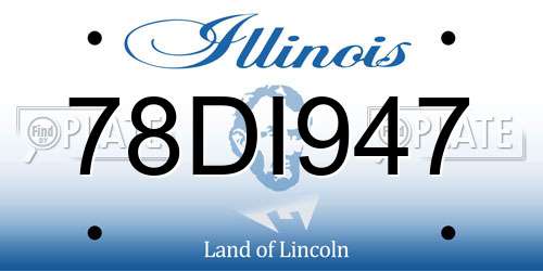 78DI947 Illinois License Plate