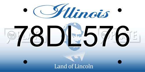 78DL576 Illinois License Plate