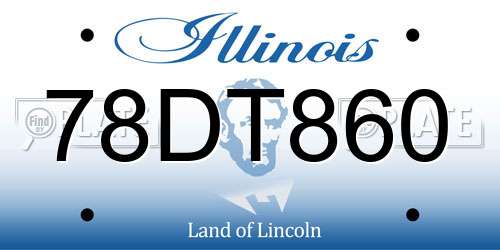 78DT860 Illinois License Plate