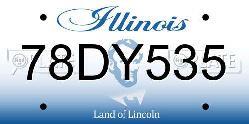78DY535 Illinois License Plate