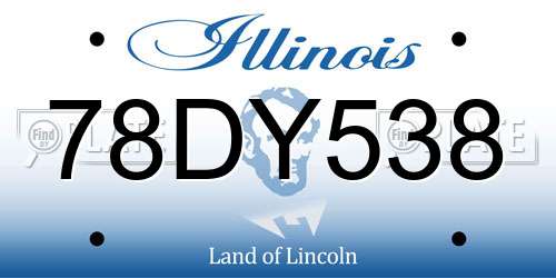 78DY538 Illinois License Plate