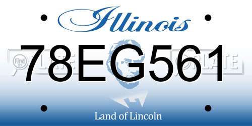 78EG561 Illinois License Plate