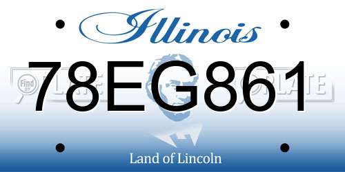 78EG861 Illinois License Plate