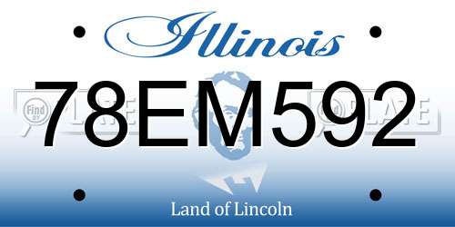 78EM592 Illinois License Plate