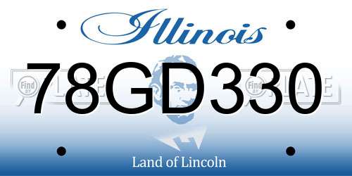 78GD330 Illinois License Plate