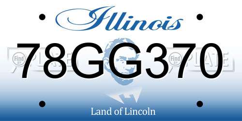78GG370 Illinois License Plate