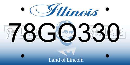 78GO330 Illinois License Plate
