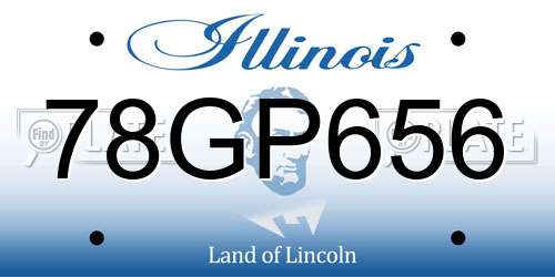 78GP656 Illinois License Plate