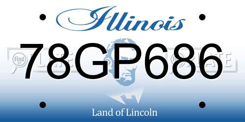 78GP686 Illinois License Plate