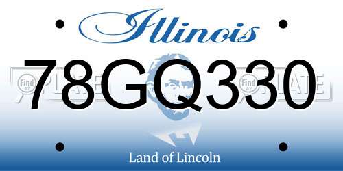 78GQ330 Illinois License Plate