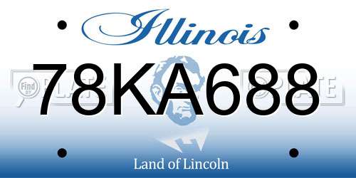 78KA688 Illinois License Plate