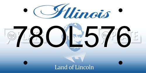 78OL576 Illinois License Plate