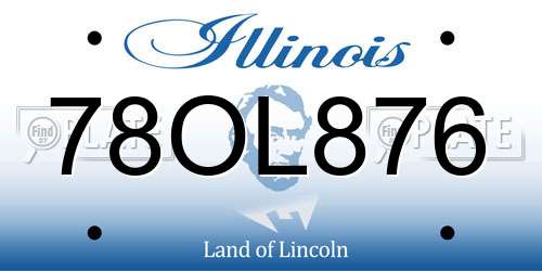 78OL876 Illinois License Plate