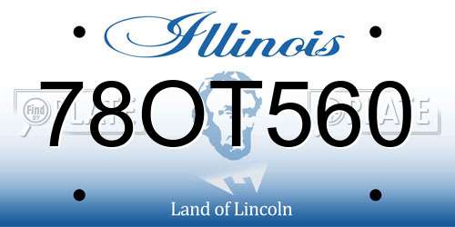 78OT560 Illinois License Plate