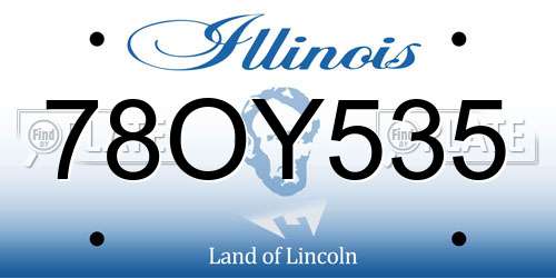 78OY535 Illinois License Plate