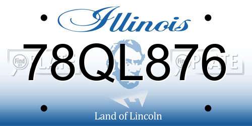 78QL876 Illinois License Plate