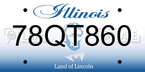 78QT860 Illinois License Plate