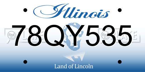 78QY535 Illinois License Plate
