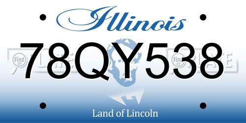 78QY538 Illinois License Plate