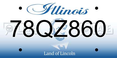78QZ860 Illinois License Plate