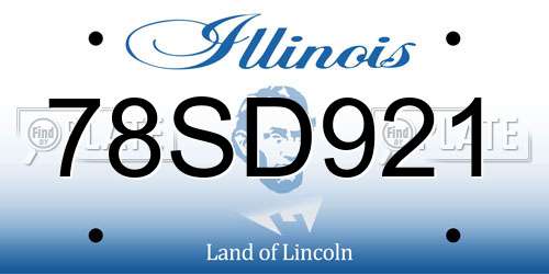78SD921 Illinois License Plate