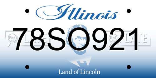 78SO921 Illinois License Plate