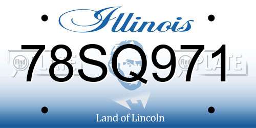 78SQ971 Illinois License Plate
