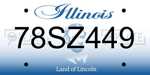 78SZ449 Illinois License Plate