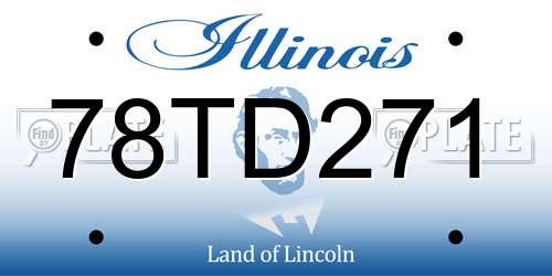 78TD271 Illinois License Plate