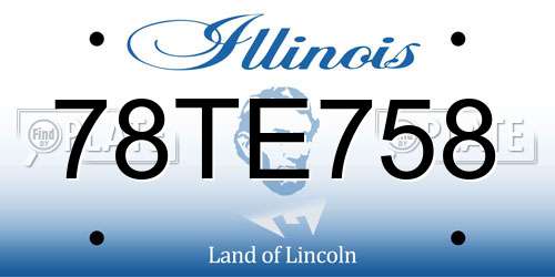 78TE758 Illinois License Plate
