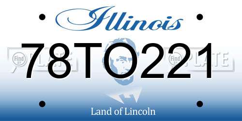 78TO221 Illinois License Plate