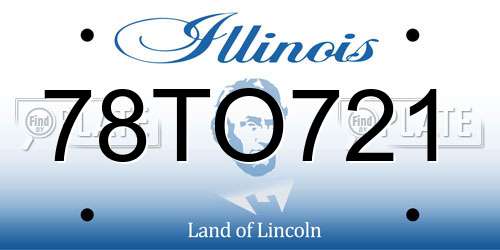 78TO721 Illinois License Plate