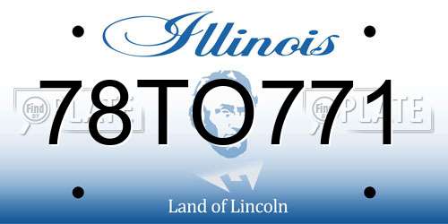 78TO771 Illinois License Plate