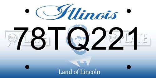 78TQ221 Illinois License Plate
