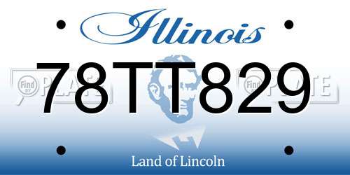 78TT829 Illinois License Plate