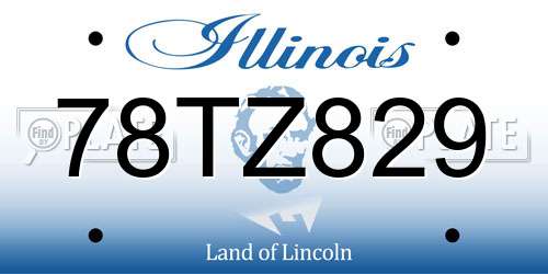 78TZ829 Illinois License Plate