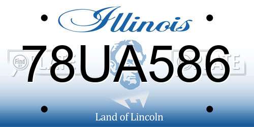 78UA586 Illinois License Plate