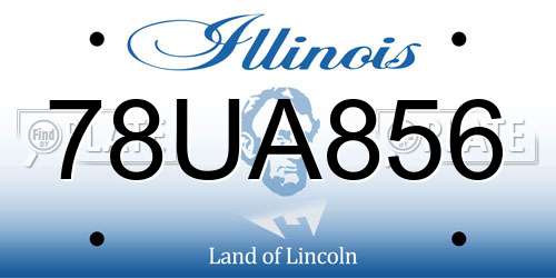 78UA856 Illinois License Plate