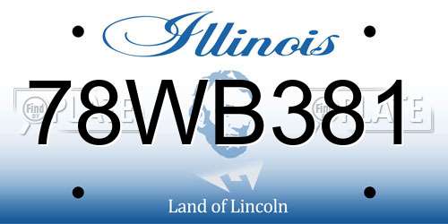 78WB381 Illinois License Plate