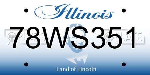 78WS351 Illinois License Plate
