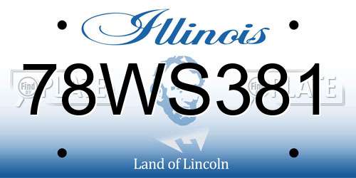 78WS381 Illinois License Plate