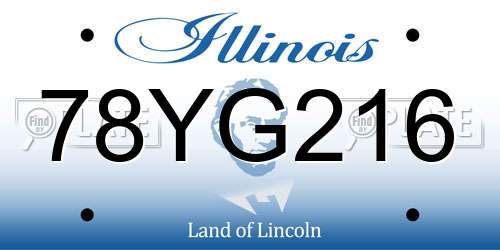 78YG216 Illinois License Plate
